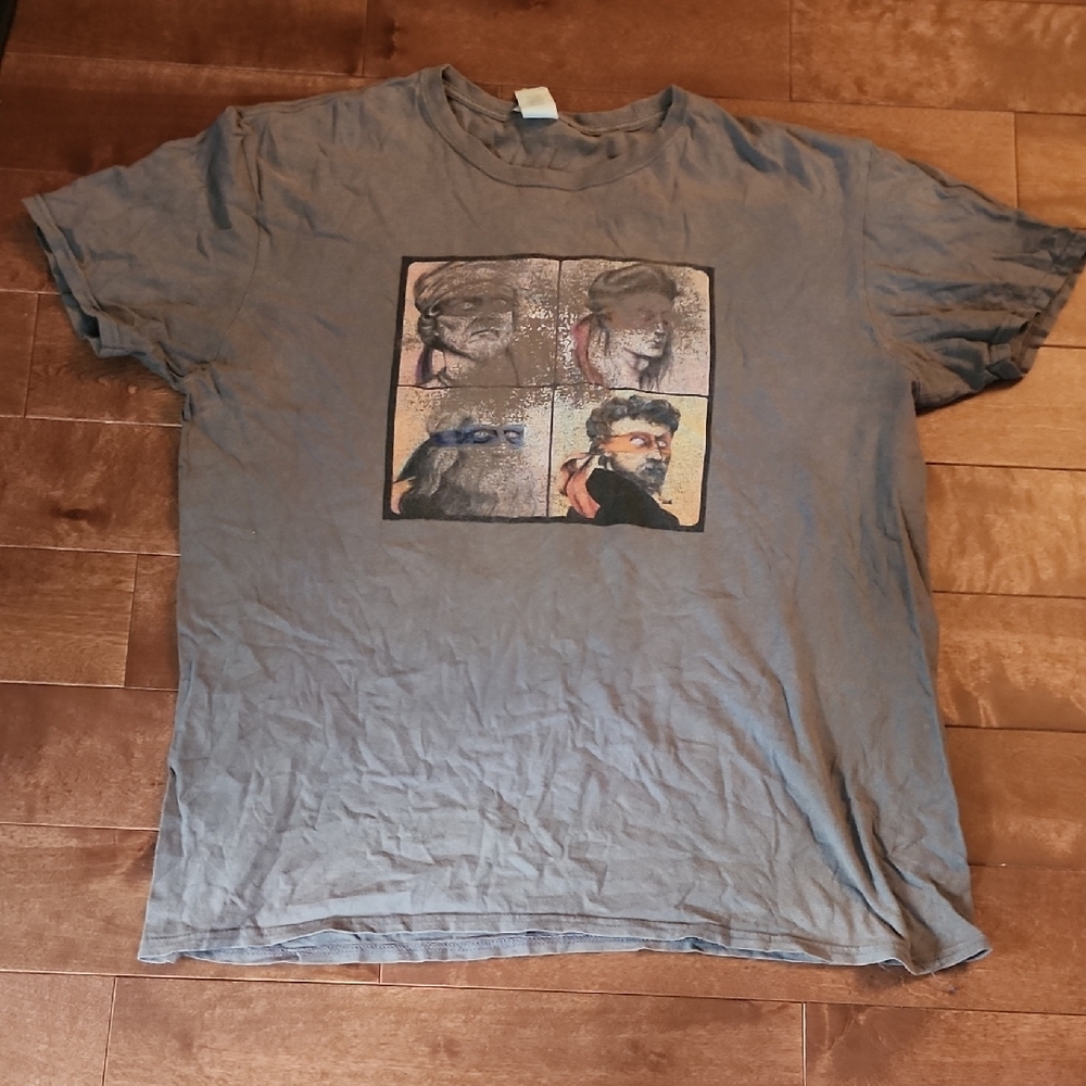 Gray Graphic Men's Shirt TMNT Philosopher